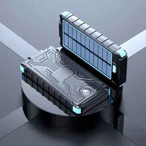 Factory Supply Portable Solar Power Bank With Light Dual Usb Powerbank for Mobile Phone Camping Emergency